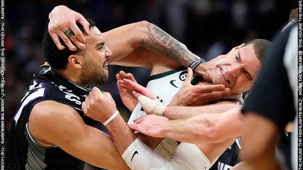 Brook Lopez & Trey Lyles got into a HEATED ALTERCATION after Lyles Shoved Giannis 👀