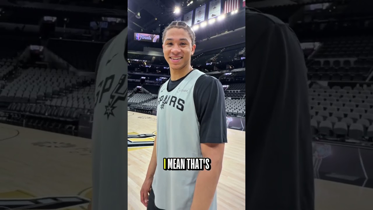 The Spurs react to practicing on the NBA Finals Court for the first time 👀