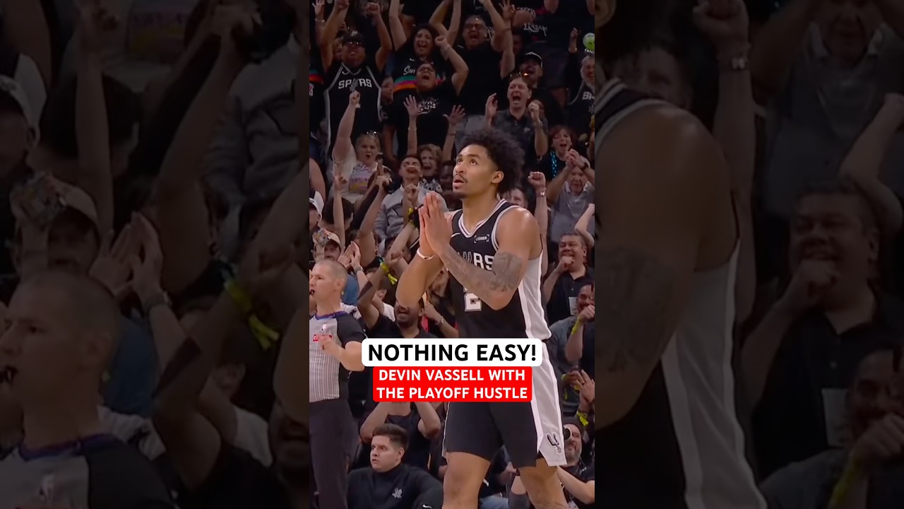 Devin Vassell not giving up an easy layup leads to a Dylan Harper three