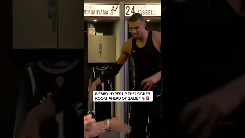 Wemby gets the Spurs locker room hyped ahead of Game 1!