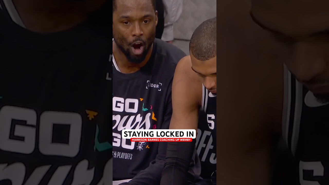 Harrison Barnes making sure Wemby stays locked in with Game 7 coming up