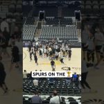 The Spurs take the court for practice on the NBA Finals Court 🤩