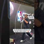 Jalen Brunson arrives for Game 1 of the NBA Finals 🏆