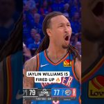 Jaylin Williams getting OKC fired up after knocking down a three