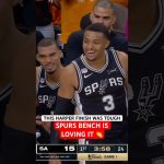 All smiles from the Spurs after this bucket by Harper ‼️🏆