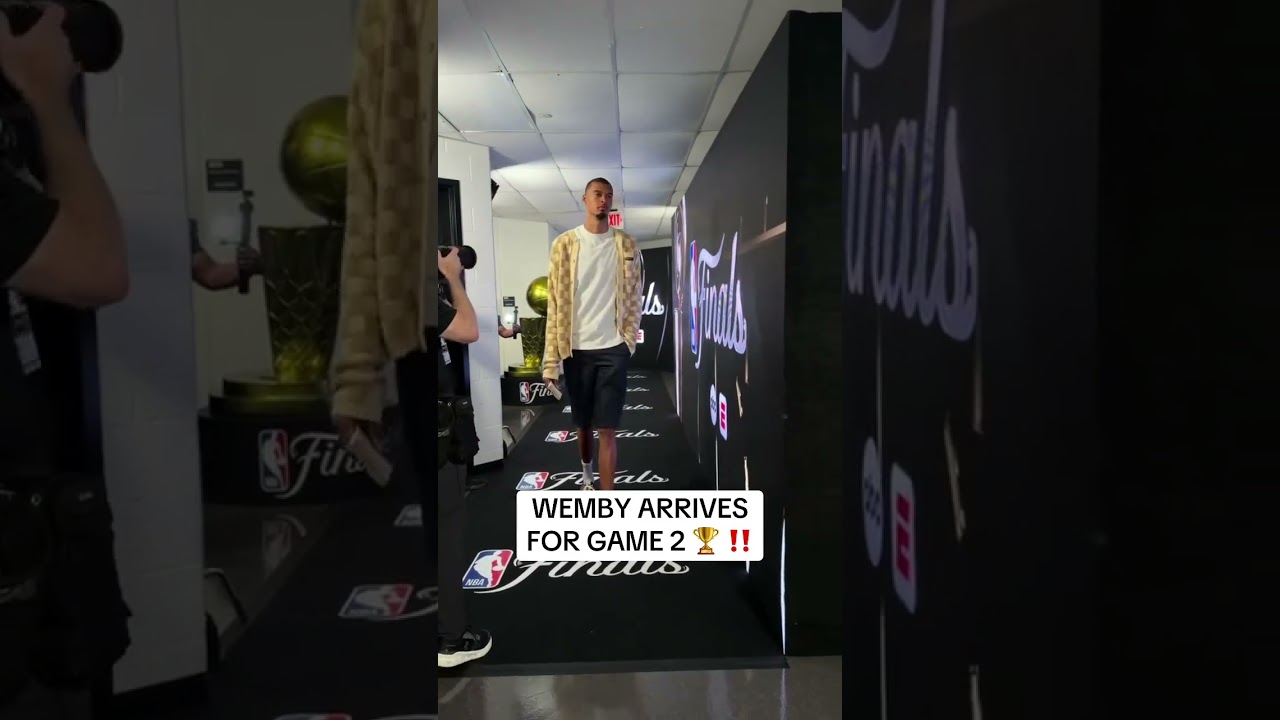 Wemby arrives for Game 2 of the NBA Finals 🏆