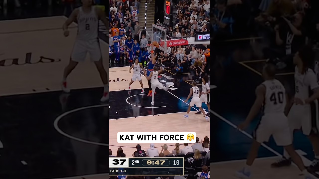 KAT skips baseline for the ferocious dunk!