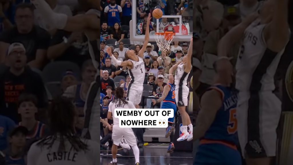 Wemby stretching for the block out of nowhere ❌