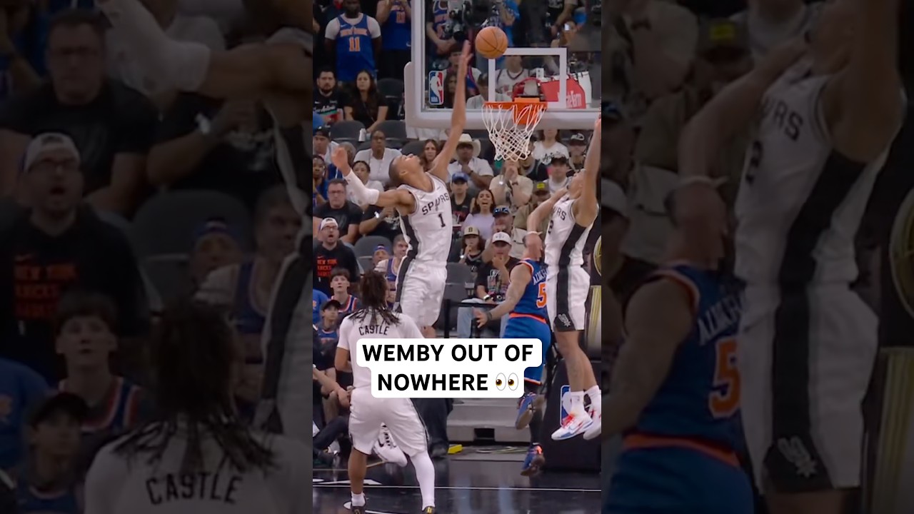 Wemby stretching for the block out of nowhere ❌