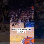 Jordan Clarkson knocks down the three to beat the shot clock!