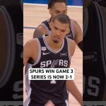 Spurs win Game 3 on the road the series is now 2-1