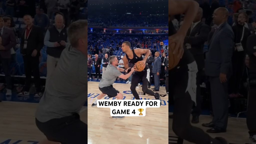 Wemby getting ready for Game 4 of the NBA Finals 🏆