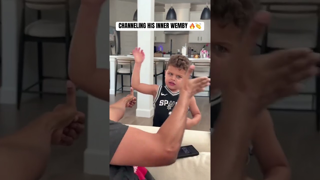 😤 Little Spurs fan throws it down in his No. 1 jersey! (via: robthetxrealtor/IG)