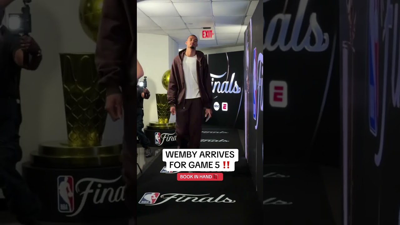 Wemby arrives for Game 5 of the NBA Finals ๐