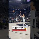 Wemby knocking down the full-court shot on the first try before Game 2!