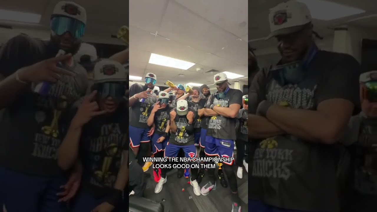 The vibes in the Knicks locker room 🎉 🏆
