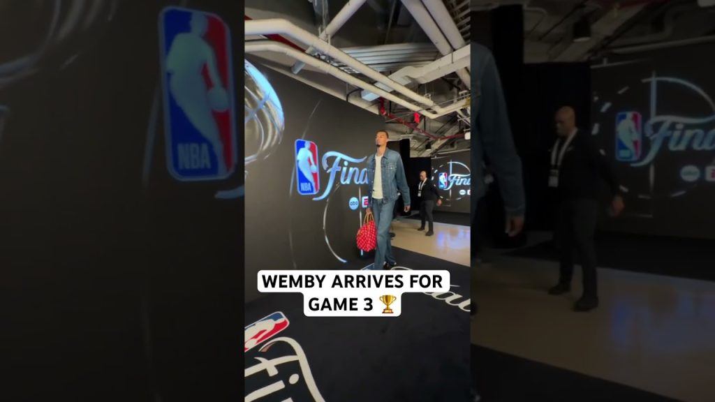 Wemby arrives for Game 3 of the NBA Finals
