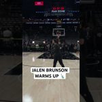 Jalen Brunson warming up for Game 5 of the NBA Finals