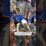 Brunson taking a moment after a flood of post-ceremony emotions overcome him 🏆