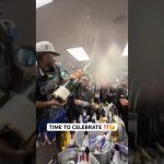 Knicks celebrate their NBA Finals win with some champagne showers 🏆
