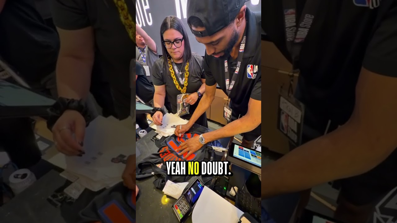 Mikal Bridges surprises Knicks fans at the NBA Store π