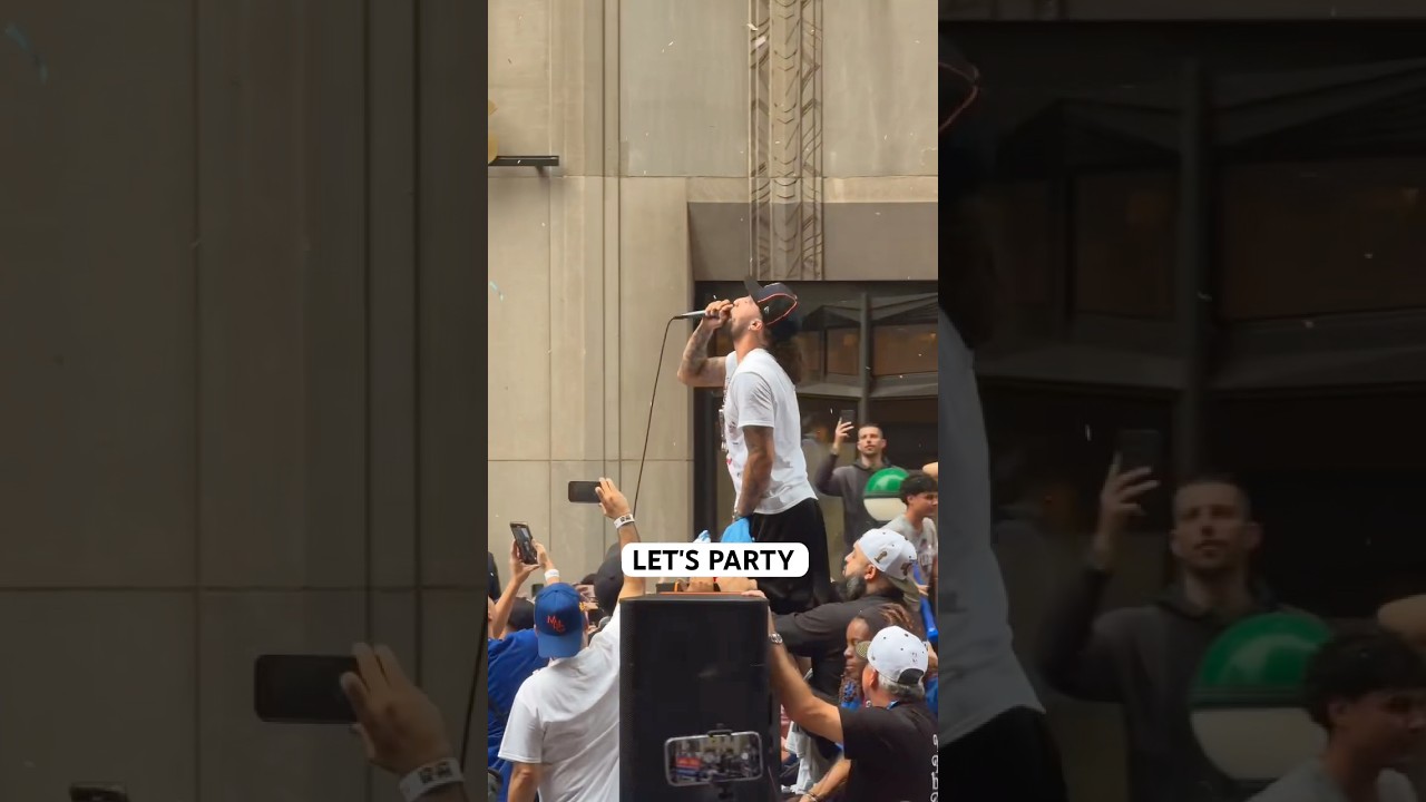 Jose Alvarado getting the party going at the Knicks Championship Parade