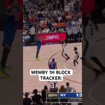 Wemby ties the record for most blocks in any half of an NBA Finals game 👽