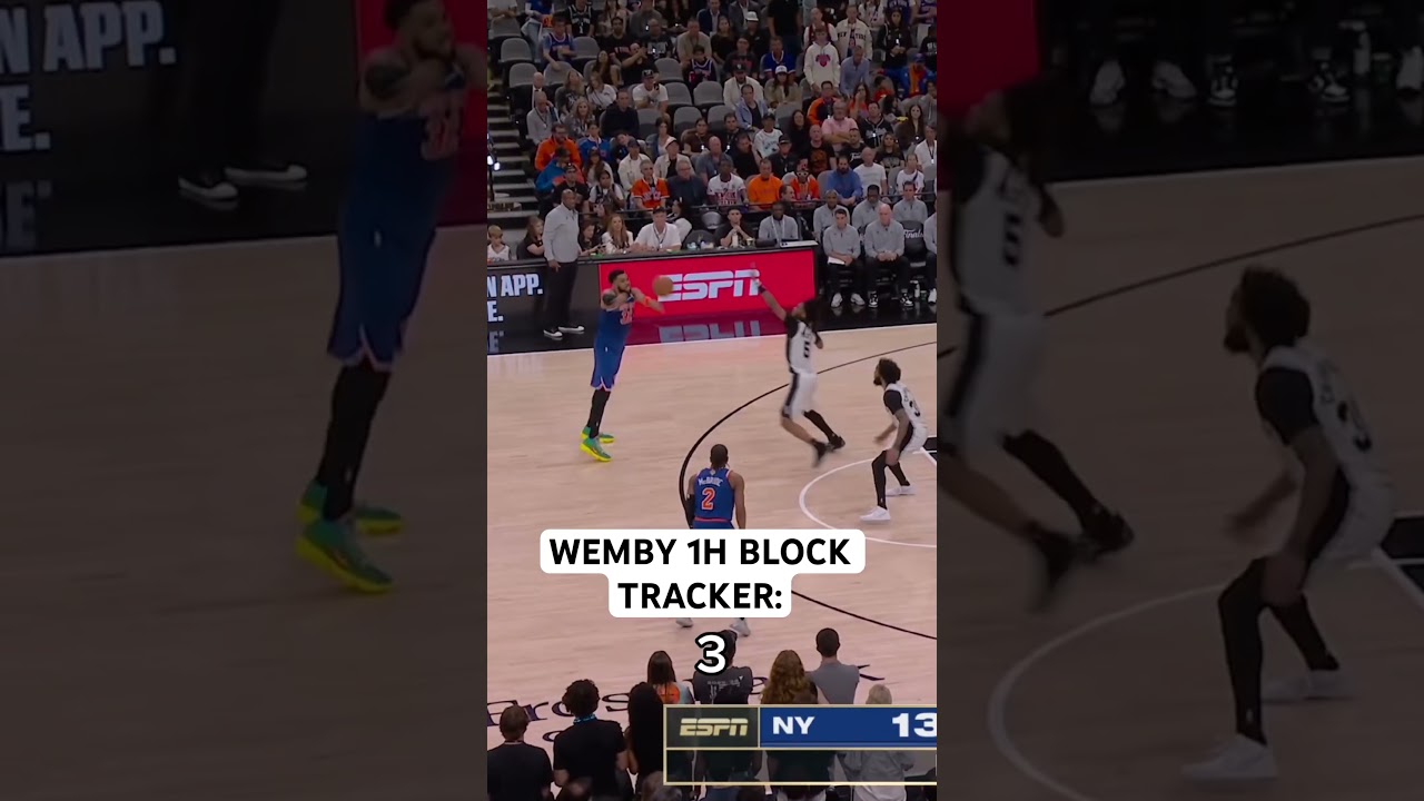 Wemby ties the record for most blocks in any half of an NBA Finals game 👽