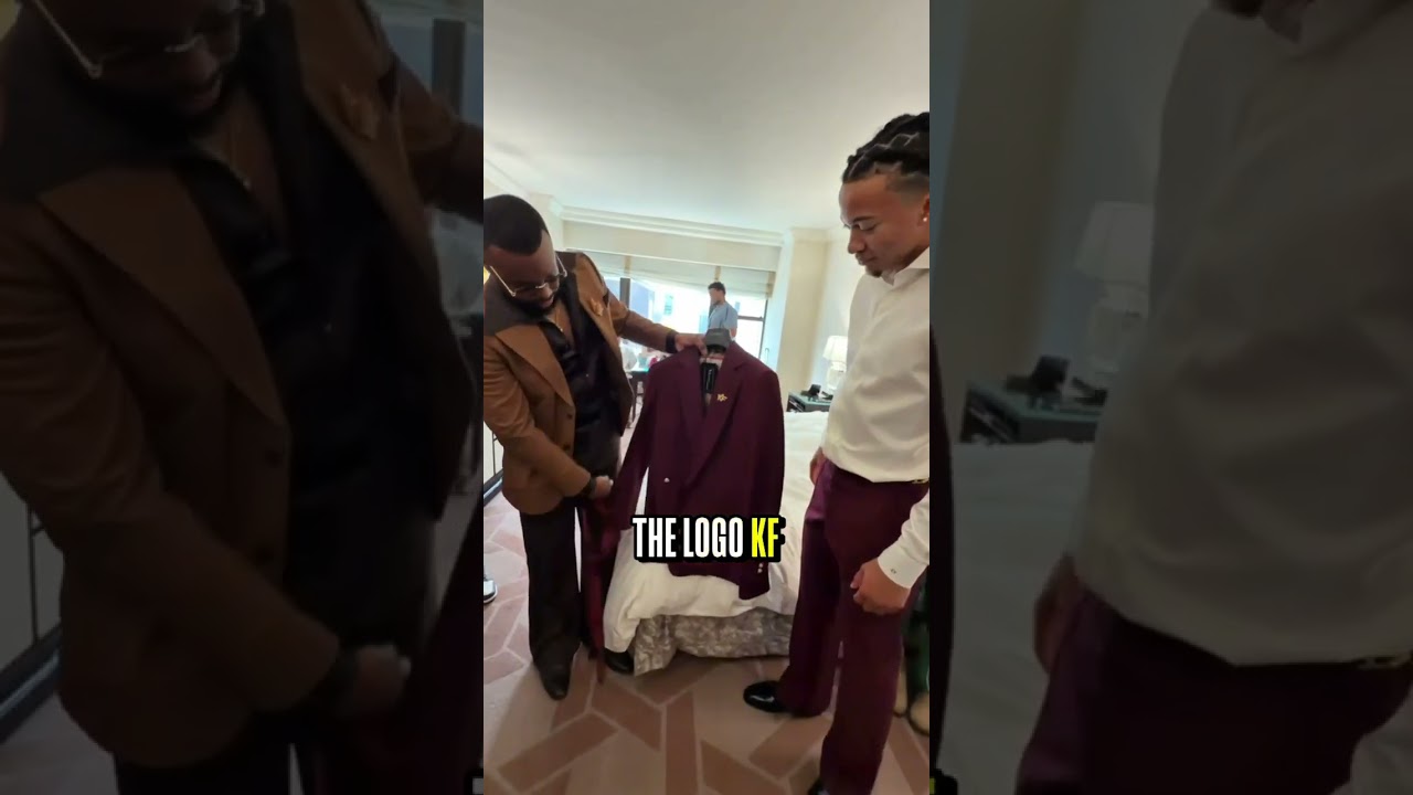 Kingston Flemings’ draft suit has photos on the inside of his journey to this moment 🥹