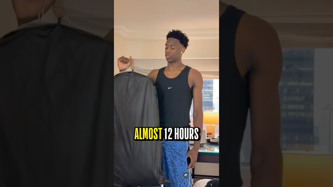 “Almost 12 hours to game time” 👀 AJ Dybantsa ready to get suited up for the NBA Draft!