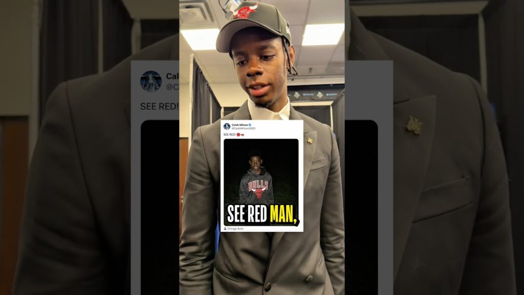 Caleb Wilson reacts to his “SEE RED” X post and childhood photo