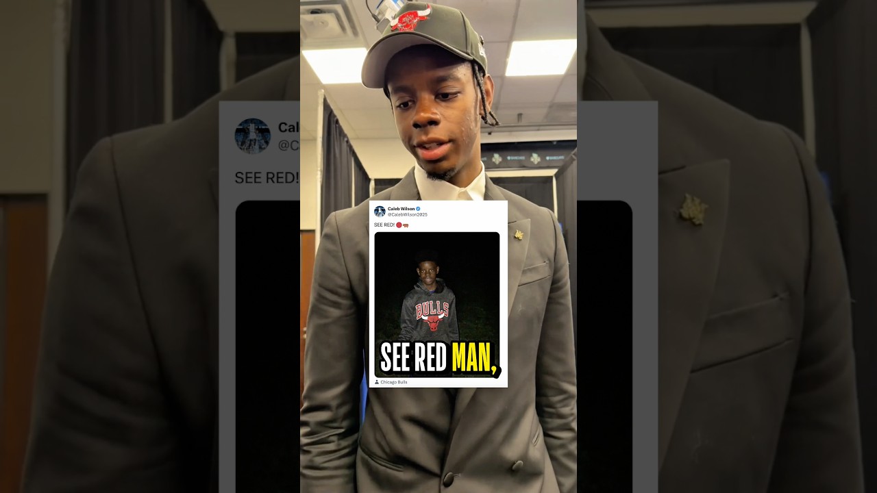 Caleb Wilson reacts to his “SEE RED” X post and childhood photo