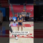 Cam Boozer getting ready before his first NBA Summer League game 🐻