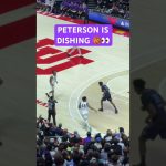 Darryn Peterson with his 10th assist of the game, connects with Harmon for the 3