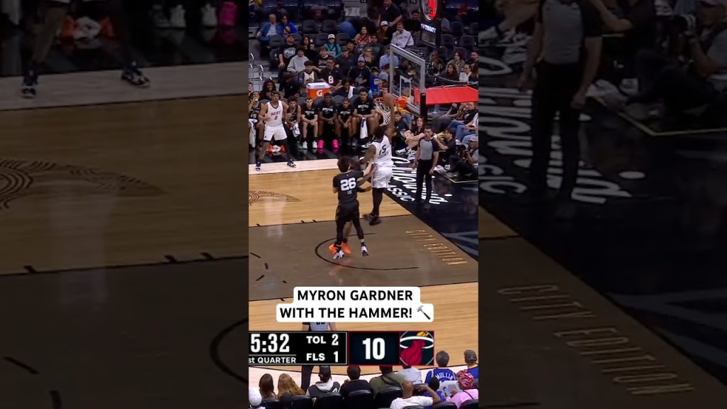 Myron Gardner rocks the rim with the big one hand jam!