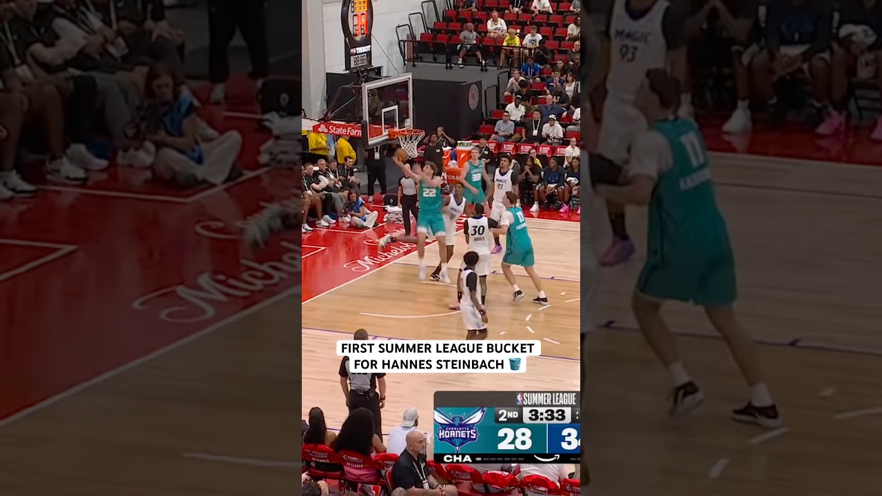 Hannes Steinbach with the smooth reverse for his first summer league bucket