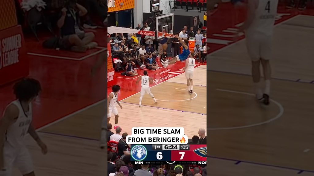 Joan Beringer rocks the rim with the two hand jam off the BLOB lob
