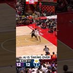 AJ Dybantsa turns defense to offense as he blocks the 3, then gets it back for the layup