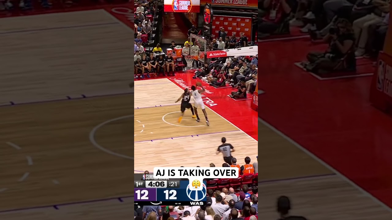 AJ Dybantsa turns defense to offense as he blocks the 3, then gets it back for the layup