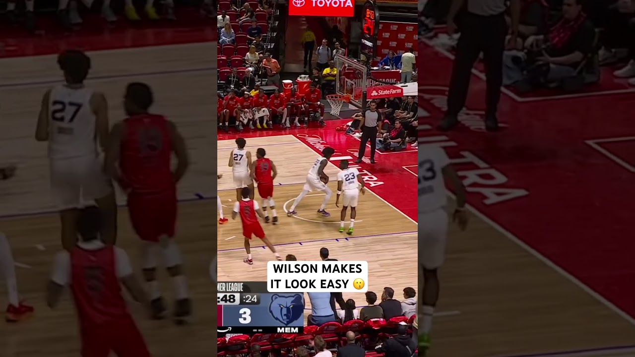 Caleb Wilson buries the triple for his first Vegas Summer League points
