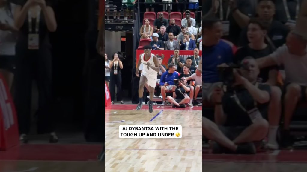 AJ Dybantsa gets the tough layup to go for his first summer league bucket
