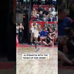 AJ Dybantsa gets the tough layup to go for his first summer league bucket