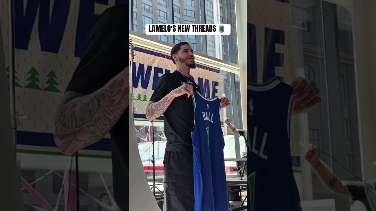 LaMelo Ball poses for photos with his new jersey for the first time 👀