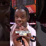 Caleb Wilson gives an energetic shoutout to Jaylin Sellers and Donovan Atwell after the win