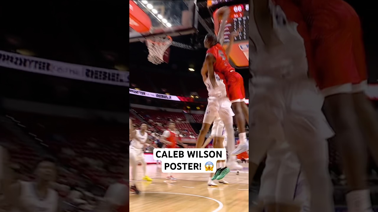 Caleb Wilson uses the size up then attacks the rim for the poster! 😤
