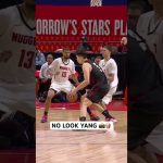 Yang Hansen zips the no look dime down low to set up the easy bucket