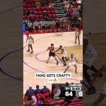 Yang Hansen showing off the footwork in the 3Q with a pair of spinning post moves to score