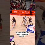 Darryn Peterson knocks down the pull up 3, then gets inside for the tough and1 layup