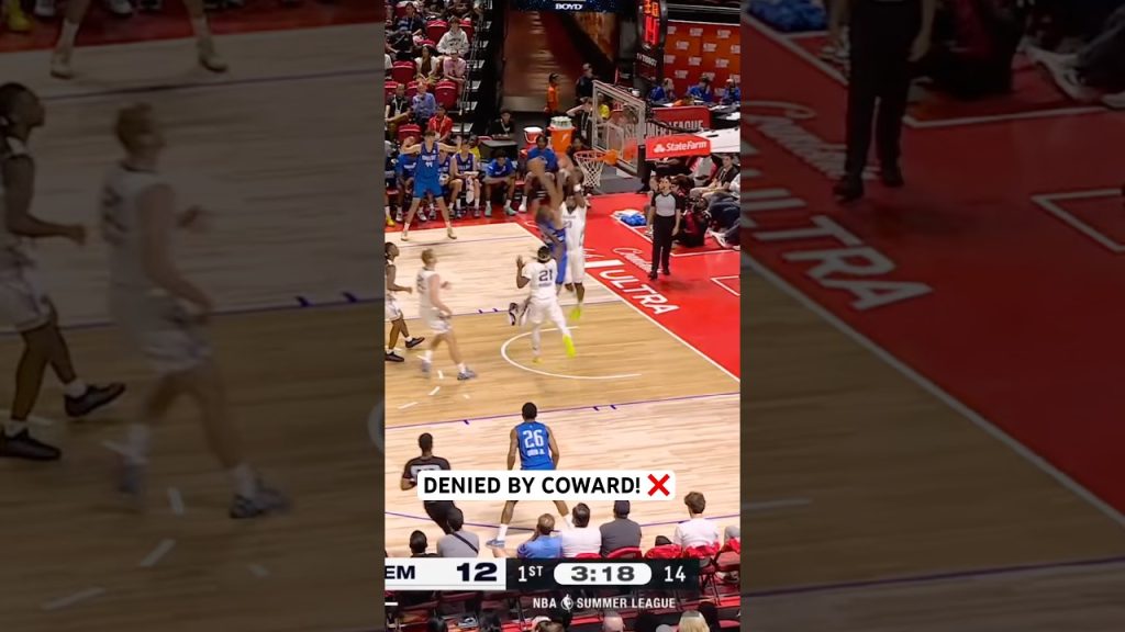 Cedric Coward rises up for the big time rejection!