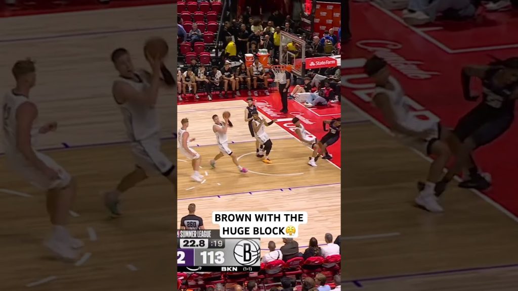 Brown punctuates the win for Brooklyn with the big time block